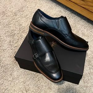 Vella Paris Black Double Monk Strap Dress Shoes